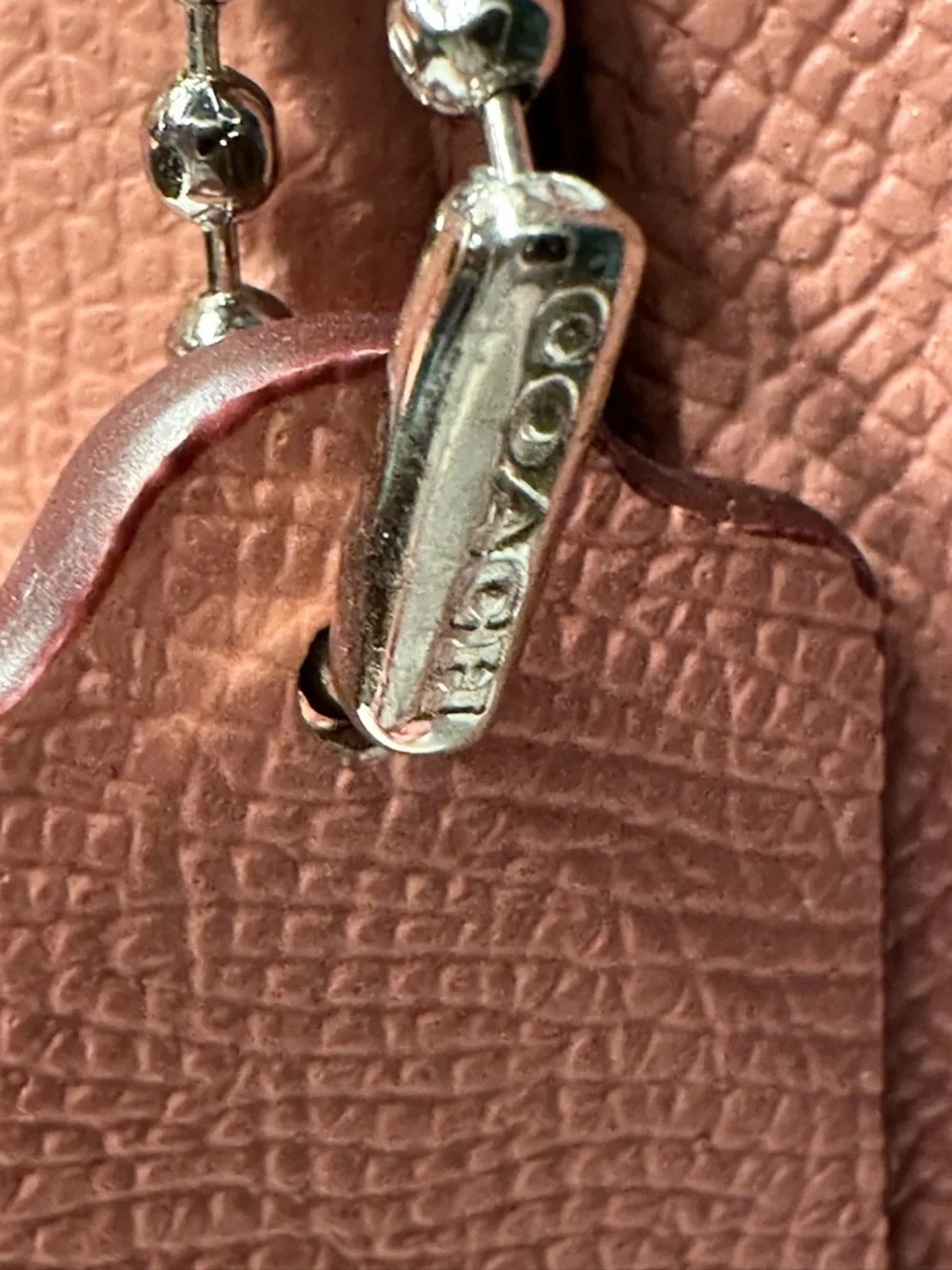 Coach Pink Leather Highline Tote with Logo and Double Handles